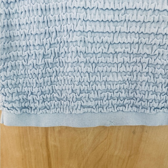 Frame Denim Sky Blue Textured Polo Tee - Picture 12 of 16